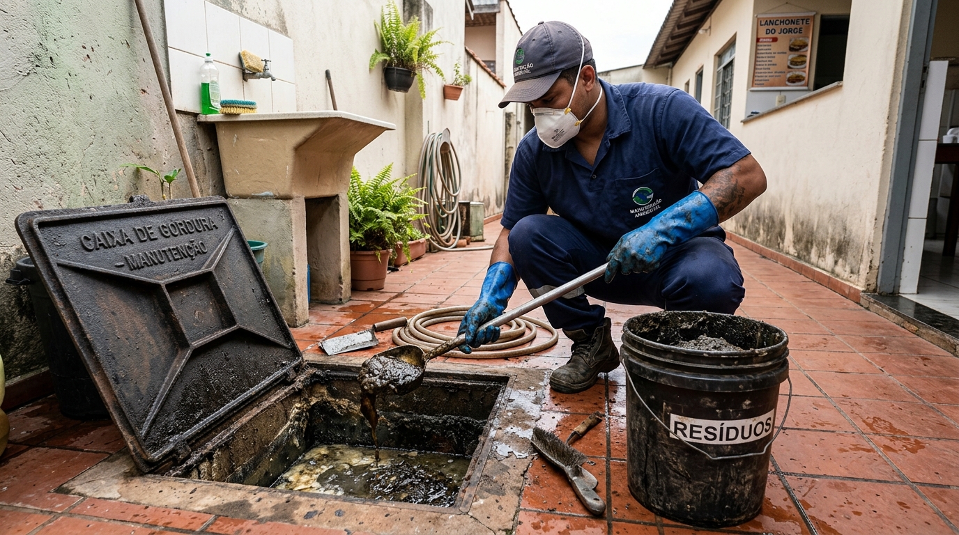 Remoção de lodo de caixa de gordura em Campina Grande-PB